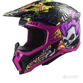 Casco cross ls2 mx703 c x-force fireskull violet