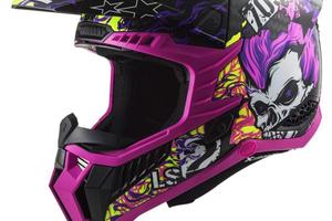 Casco cross ls2 mx703 c x-force fireskull violet