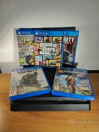 PS4 (ps4 Slim) Nera + 5 giochi 