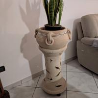 Portavaso in Terracotta con Piedistallo