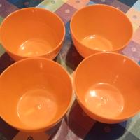 set 4 ciotole in plastica antiurto