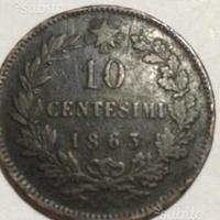 RARE MONETE 1863/1893 -10 Cent -V.EM II e UMB I