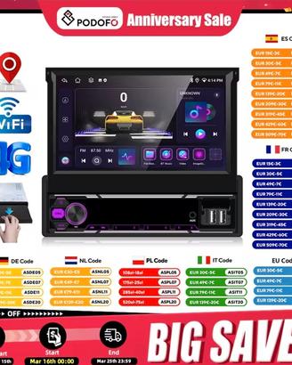 stereo auto con dispay a scomparsa