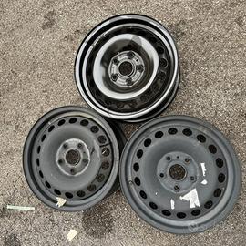 3 - CERCHI IN LAMIERA VW 6,5X15 5X112 ET43 CB 57,1