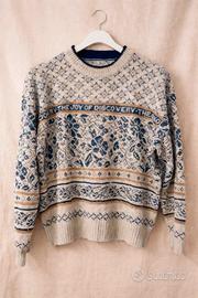 Maglione vintage italiano jacquard lana alpaca