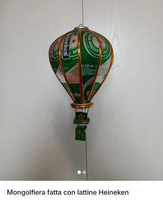 Mongolfiera fatta con lattine Heineken