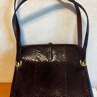 Borsa Vintage in pelle di coccodrillo marrone