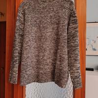 Maglione uomo melange nero e grigio 