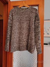 Maglione uomo melange nero e grigio 