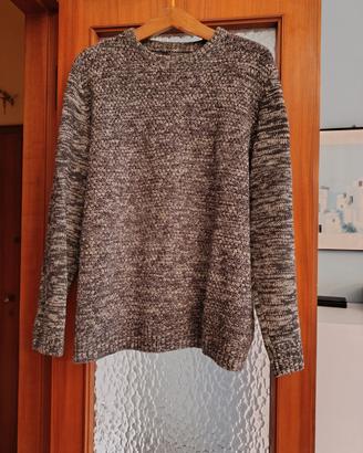 Maglione uomo melange nero e grigio 