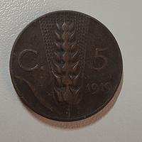 Moneta 5 centesimi 1919