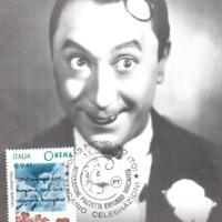 Francobolli annullati su cartolina illustrata