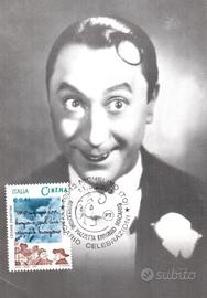 Francobolli annullati su cartolina illustrata