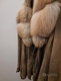 giaccone in camoscio e pelliccia  olpw