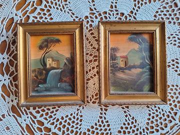 Coppia di quadretti con paesaggi