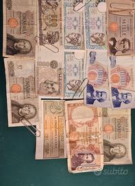 Banconote in lire e 500 lire argento