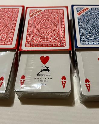 Carte poker Modiano Averna 3mazzi originali ottime