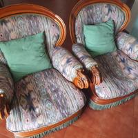 Trittico Divano e 2 Poltrone Vintage anni '70