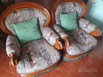 Trittico Divano e 2 Poltrone Vintage anni '70