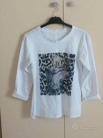 Tshirt donna bianca con stampa taglia M