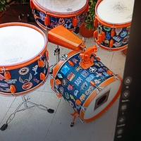 Vintage drum set customizer artigianale