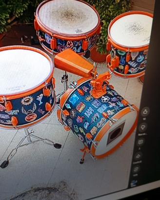 Vintage drum set customizer artigianale