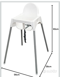 Seggiolino per Bambini con Cintura, Bianco
