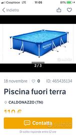Piscina 270x160 fuori terra