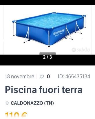 Piscina 270x160 fuori terra