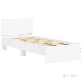 Letto con testiera bianco 90x200cm nuovo