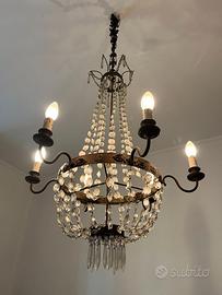 Lampadario in cristallo vintage