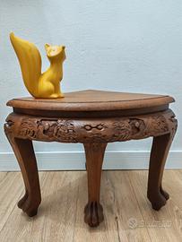 Raffinato Tavolino Cinese Vintage in Legno di Olmo