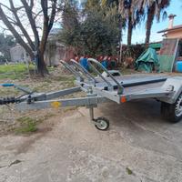 Rimorchio trasporto cose-moto pianale ribaltabile 