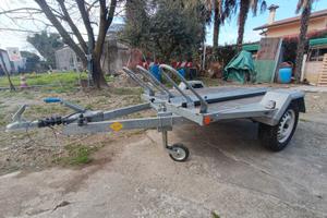 Rimorchio trasporto cose-moto pianale ribaltabile 