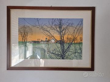 Stampa Tiratura 67/100 Paesaggio Quadro Vintage