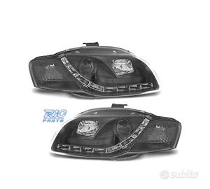 FARI AUDI A4 B7 04-07 LUCE DIURNA FONDO NERO