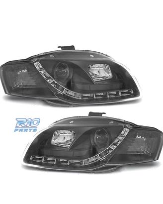 FARI AUDI A4 B7 04-07 LUCE DIURNA FONDO NERO