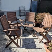 4 sedie in legno da giardino