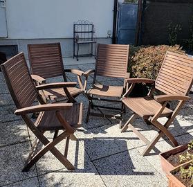 4 sedie in legno da giardino