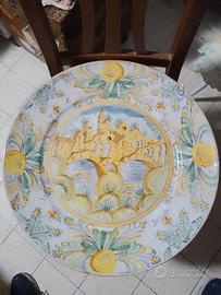 Grande piatto da parete in ceramica 52 cm diametro