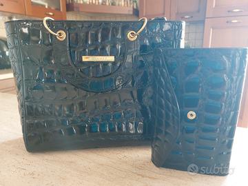 Borsa Ghibli in pelle goffrata effetto coccodrillo