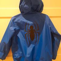 Giubbino impermeabile blu Spiderman 4-5 anni 110cm