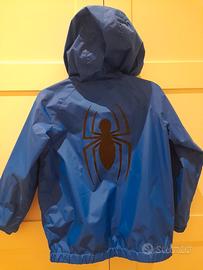 Giubbino impermeabile blu Spiderman 4-5 anni 110cm