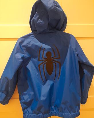 Giubbino impermeabile blu Spiderman 4-5 anni 110cm