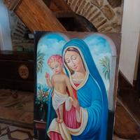quadro madonna con bambino, olio su tela 