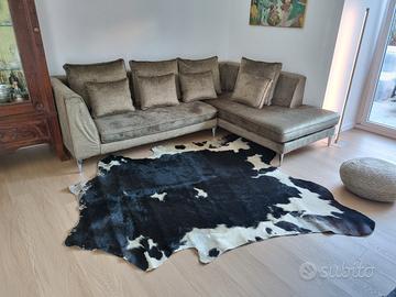 tappeto di vera mucca originale anni '70