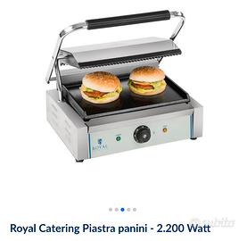 Piastra professionale in ghisa per panini e carne