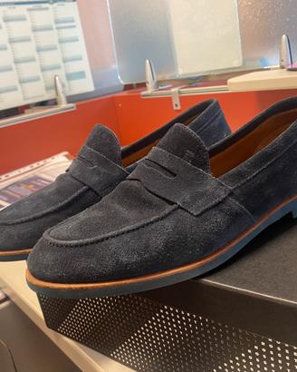 Mocassini uomo fratelli rossetti scamosciati blu