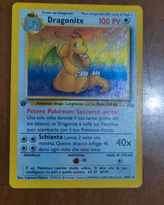 DRAGONITE 4/62 HOLO PRIMA EDIZIONE POKÉMON