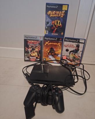 ps2 slim con cavi e controller + 4 giochi